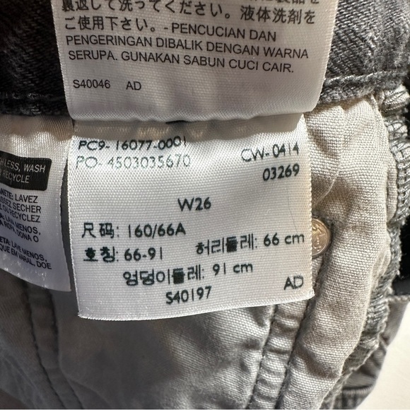 Levi’s 501 Distressed Button Fly Cutoff Jean Shorts Gray Wash Size 26 - Picture 5 of 7